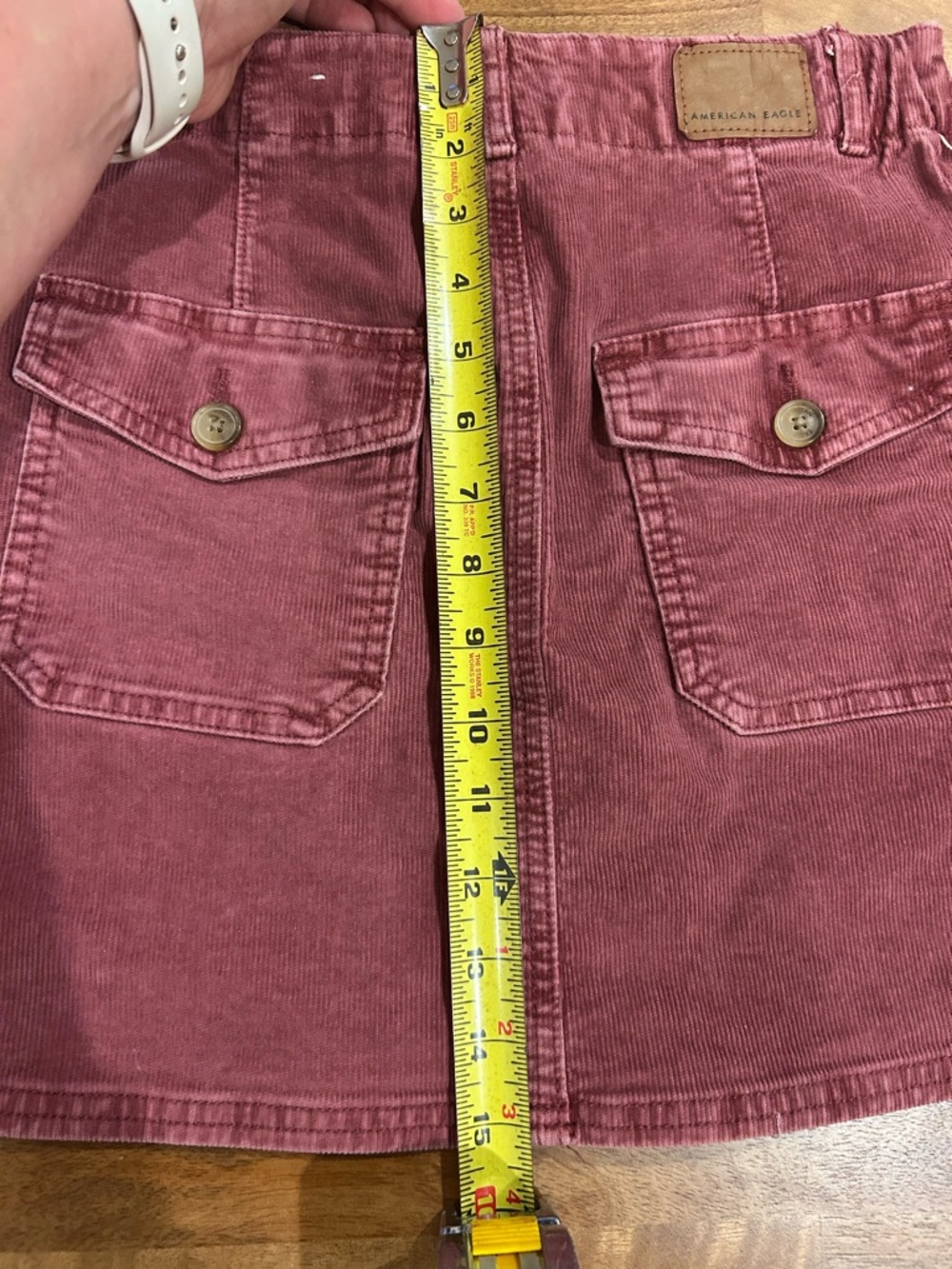 American Eagle Outfitters Washed Rose Corduroy Mini Skirt Size 0 - Picture 11 of 11